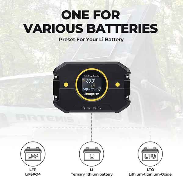 BougeRV Li 20A PWM 12V/24V Solar Charge Controller - Your Reliable Solar Charging Partner