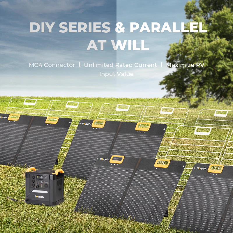 BougeRV 100W Ultra - Efficient Portable Solar Panel for All Your Energy Needs