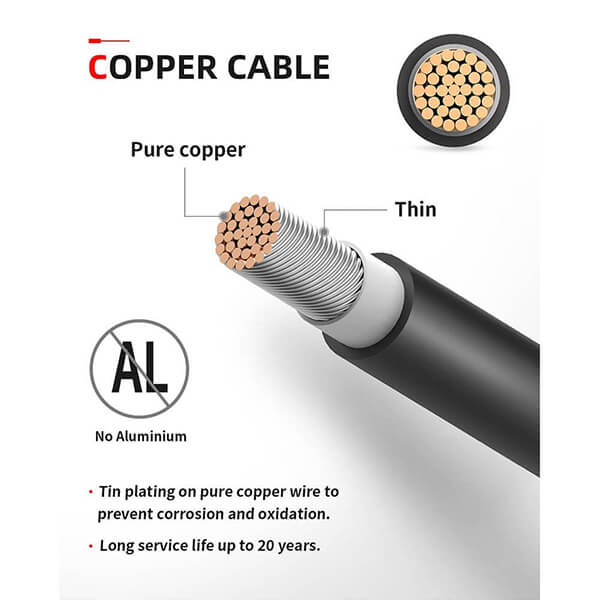 BougeRV 10Ft 10AWG Solar Extension Cable with Free Connectors - Power Your Solar Setup Effortlessly!