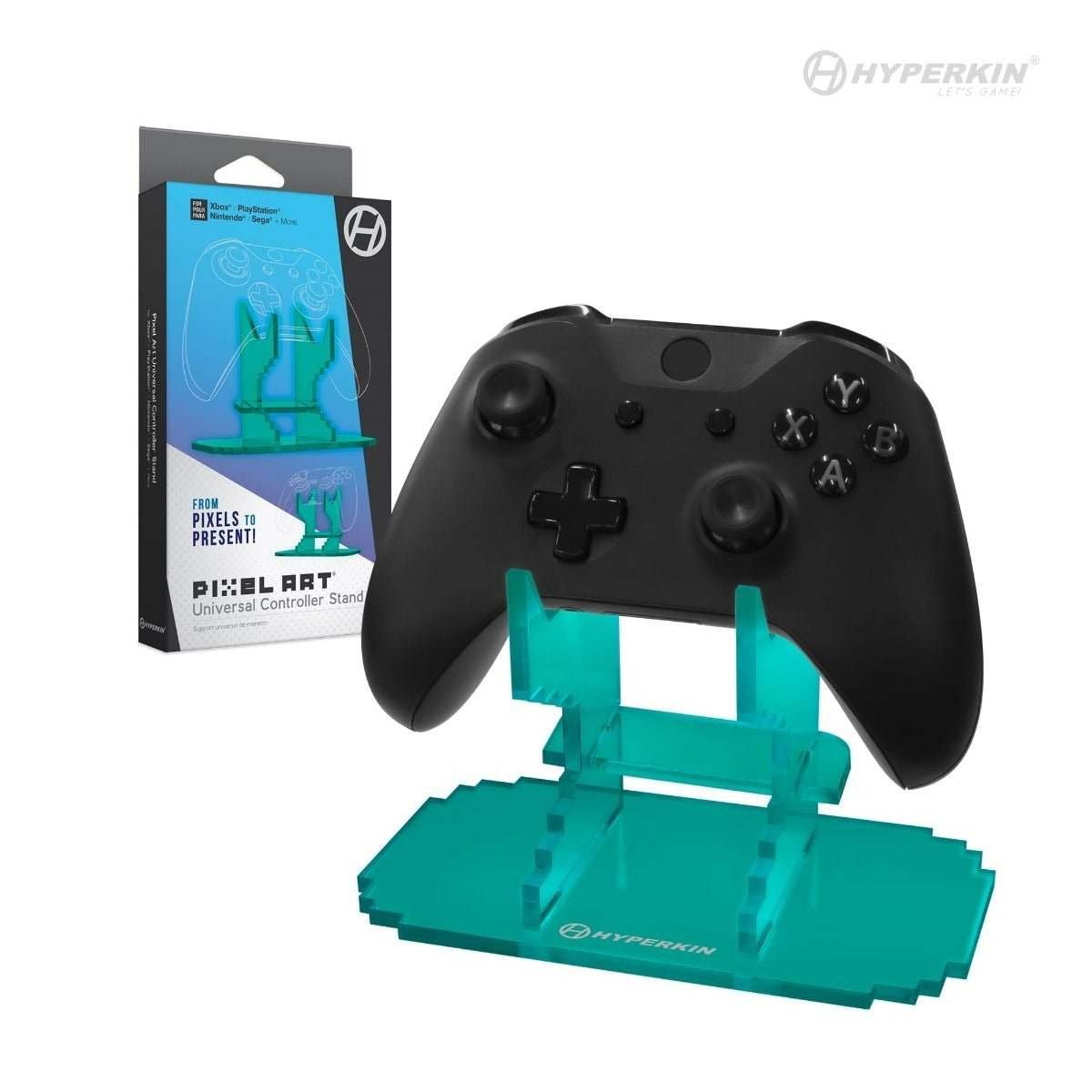 Hyperkin Green Pixel Art Universal Acrylic Controller Stand for Xbox, Playstation, Nintendo - Show Off Your Gamepads!