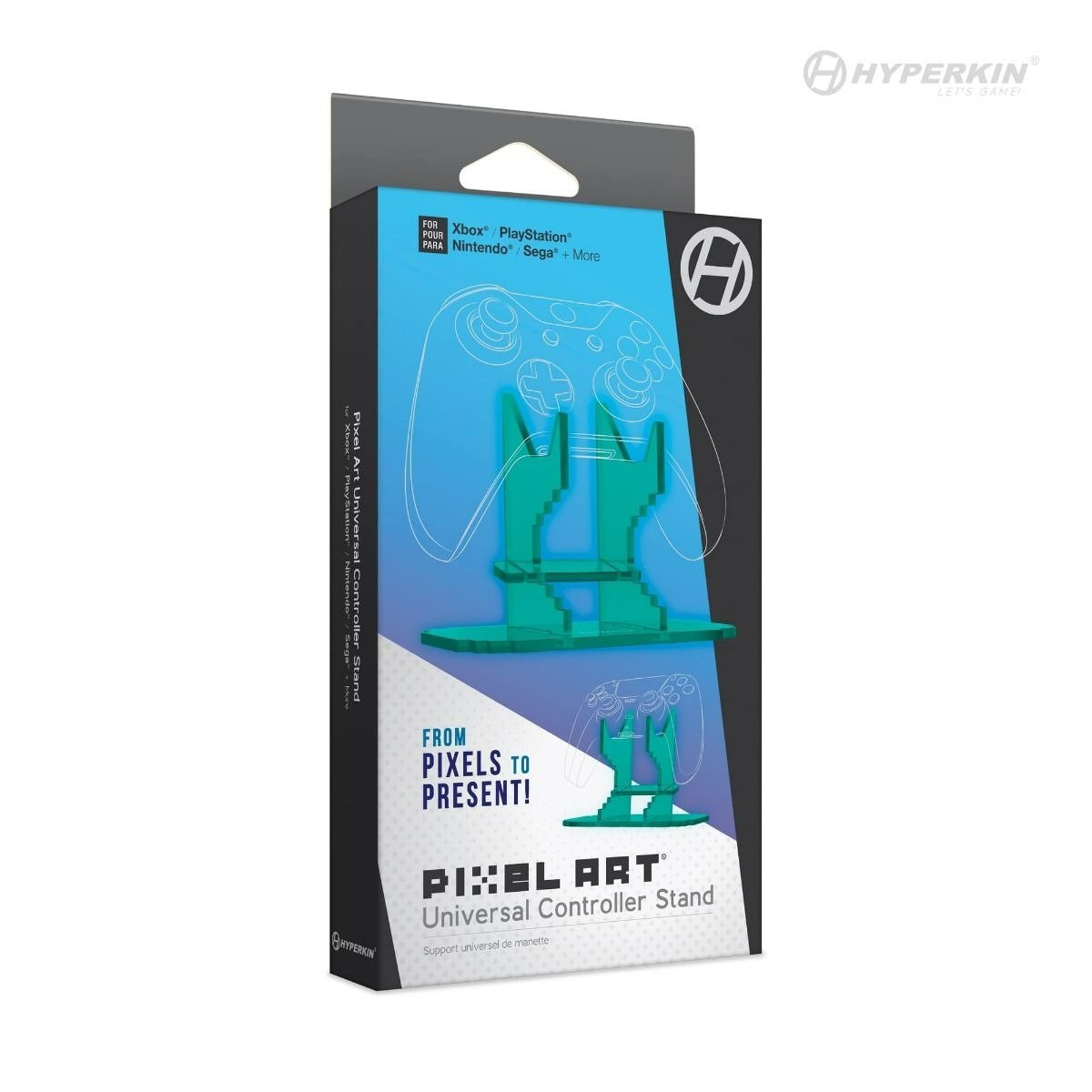 Hyperkin Green Pixel Art Universal Acrylic Controller Stand for Xbox, Playstation, Nintendo - Show Off Your Gamepads!