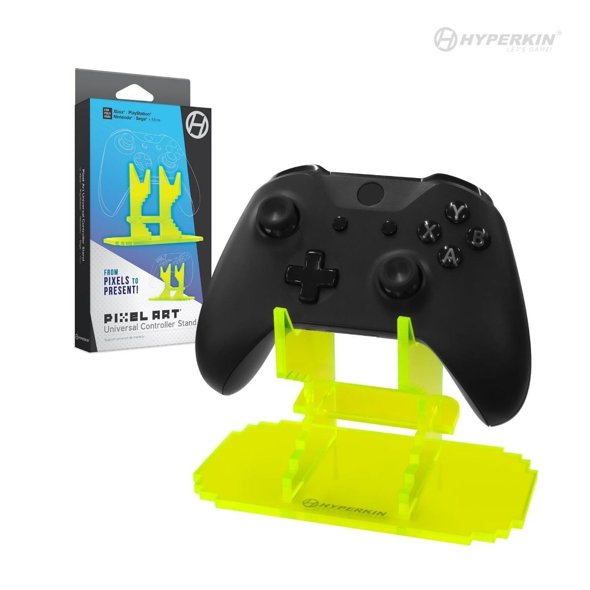Hyperkin Pixel Art Universal Acrylic Controller Stand - Yellow for Xbox, Playstation, Nintendo