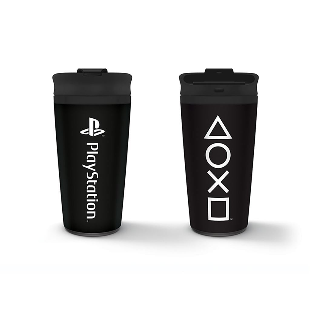 Officially Licensed PlayStation 16oz/450ml Metal Double-Walled Travel Mug - Onyx Black