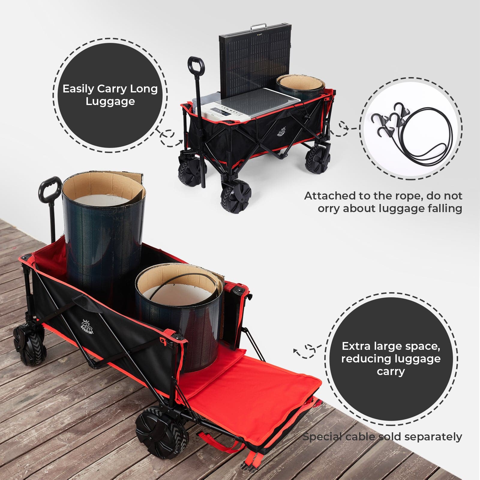 BougeRV 140L Outdoor Foldable Wagon - Your Ultimate Adventure Companion