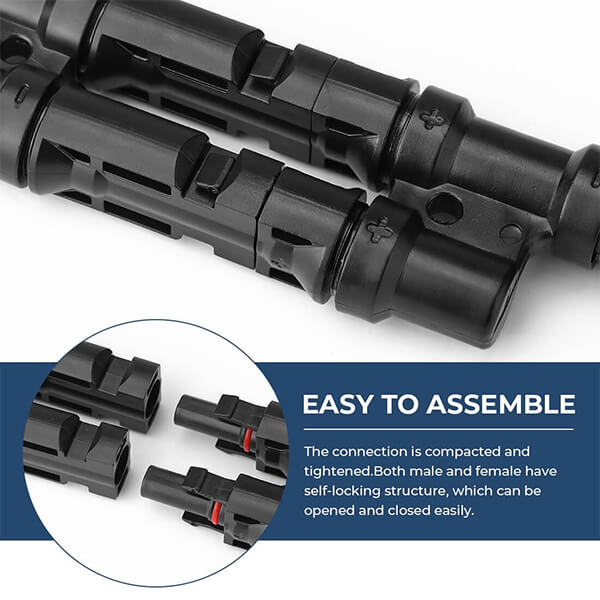 BougeRV Solar Branch Connectors: Y Connector Pairs for Effortless Parallel Connection (2 Pairs)