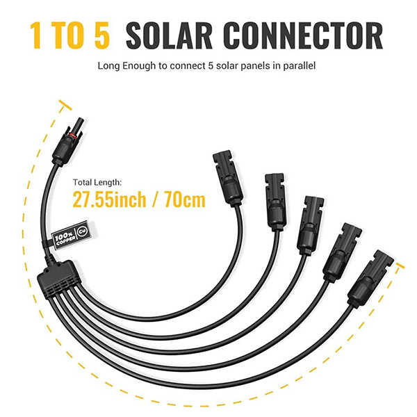 BougeRV Super Long 5-in-1 Solar Y Connector for Solar Panels - Simplify Your Solar Setup!