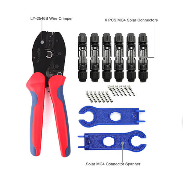 BougeRV 6-Pair Solar Wire Crimp Tool Kit for 10/11/12/13 AWG - Your Key to Effortless Solar Setup