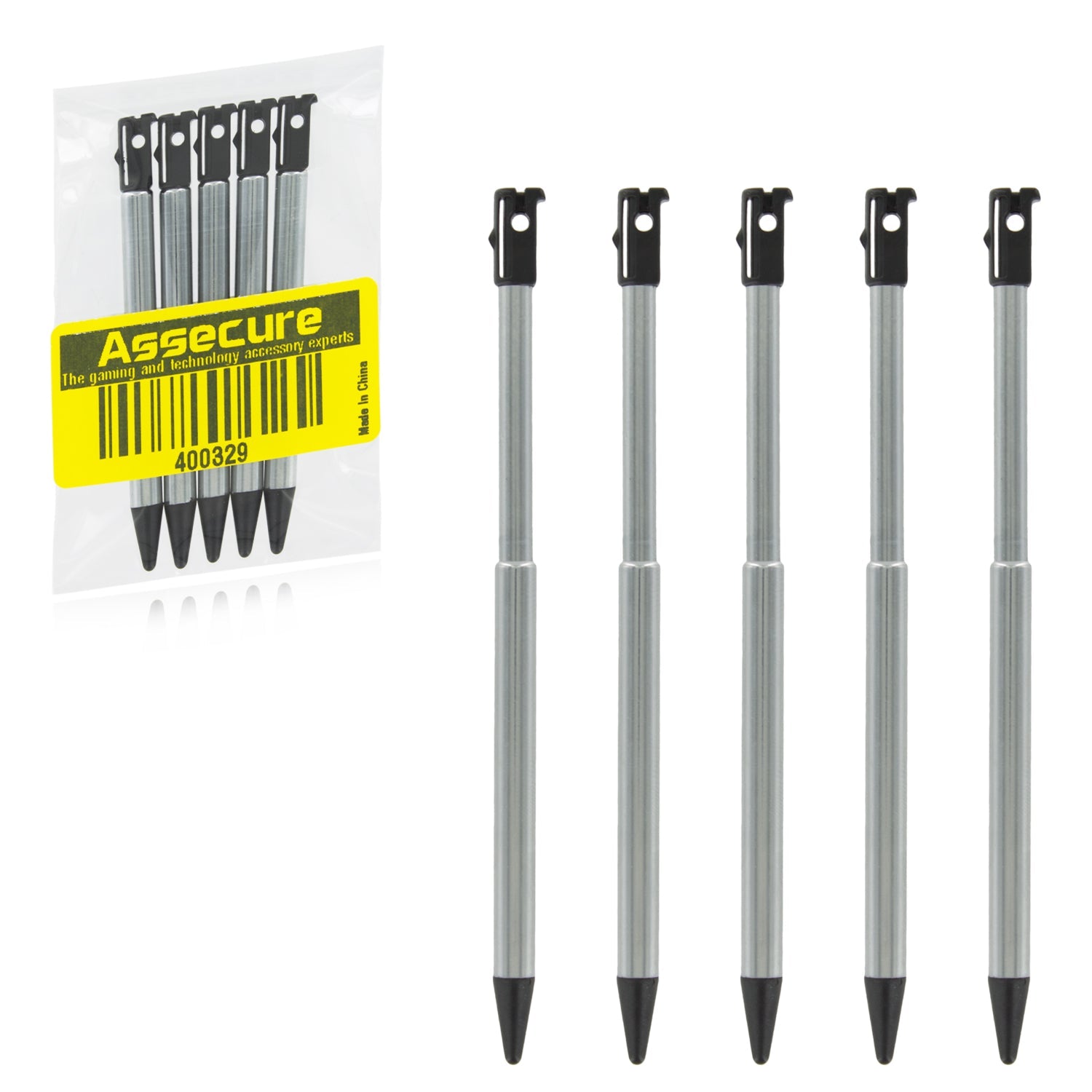 ZedLabz 5-Pack Black Metal Extendable Stylus for 2012 Nintendo 3DS - Precision Gaming at Your Fingertips!