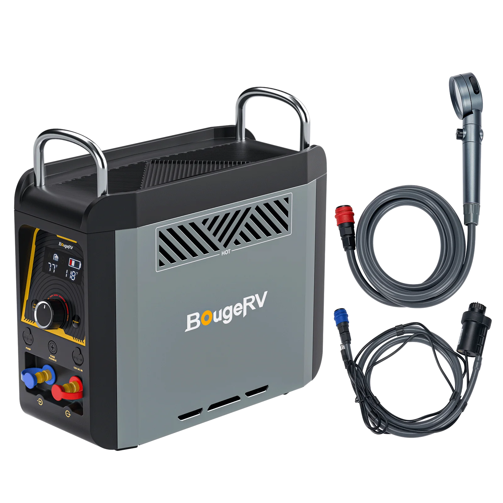 BougeRV's Ultra-Compact Propane-Powered Outdoor Camping Water Heater - Your On-the-Go Hot Water Solution!