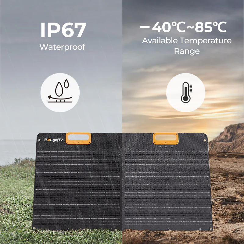 BougeRV 100W Ultra - Efficient Portable Solar Panel for All Your Energy Needs