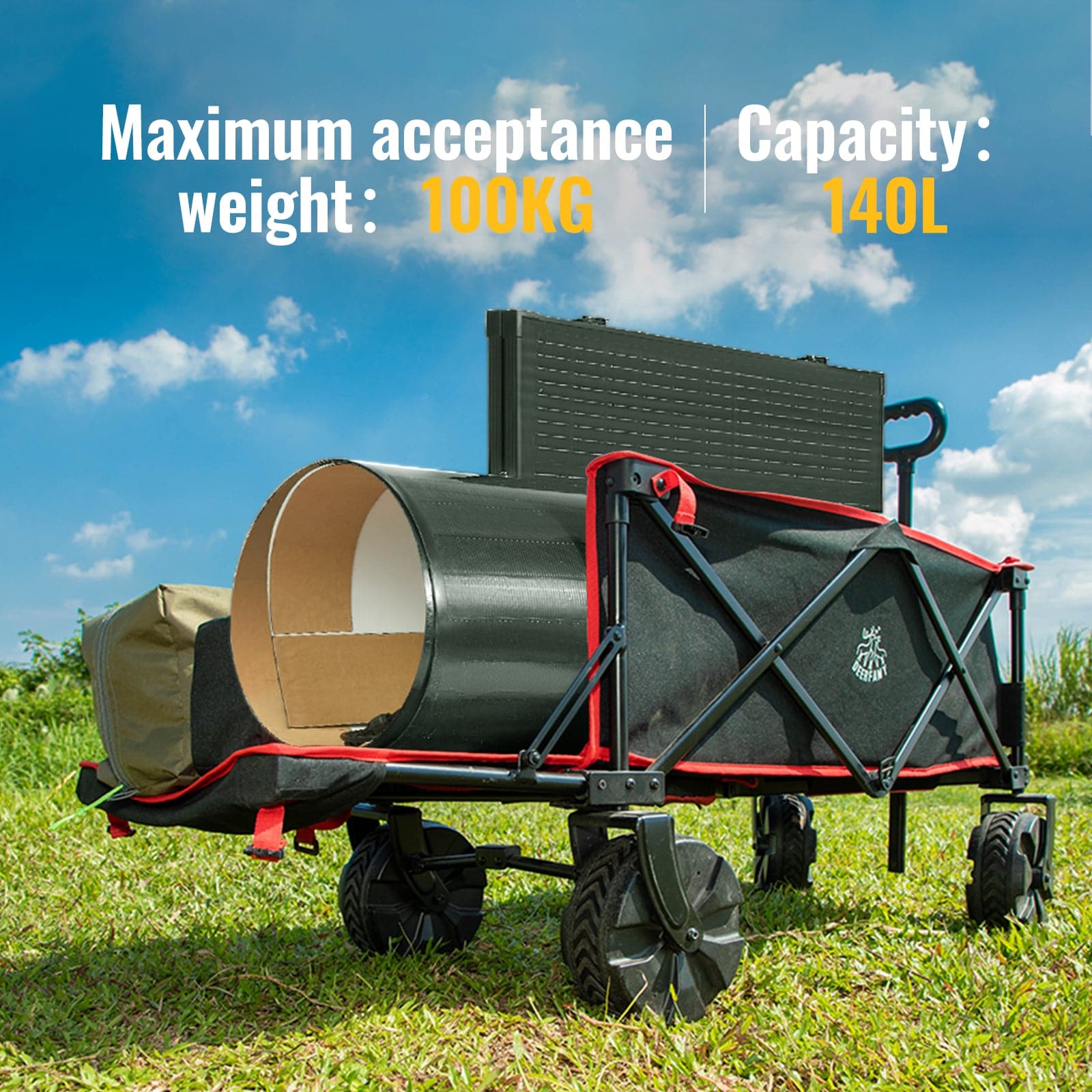 BougeRV 140L Outdoor Foldable Wagon - Your Ultimate Adventure Companion