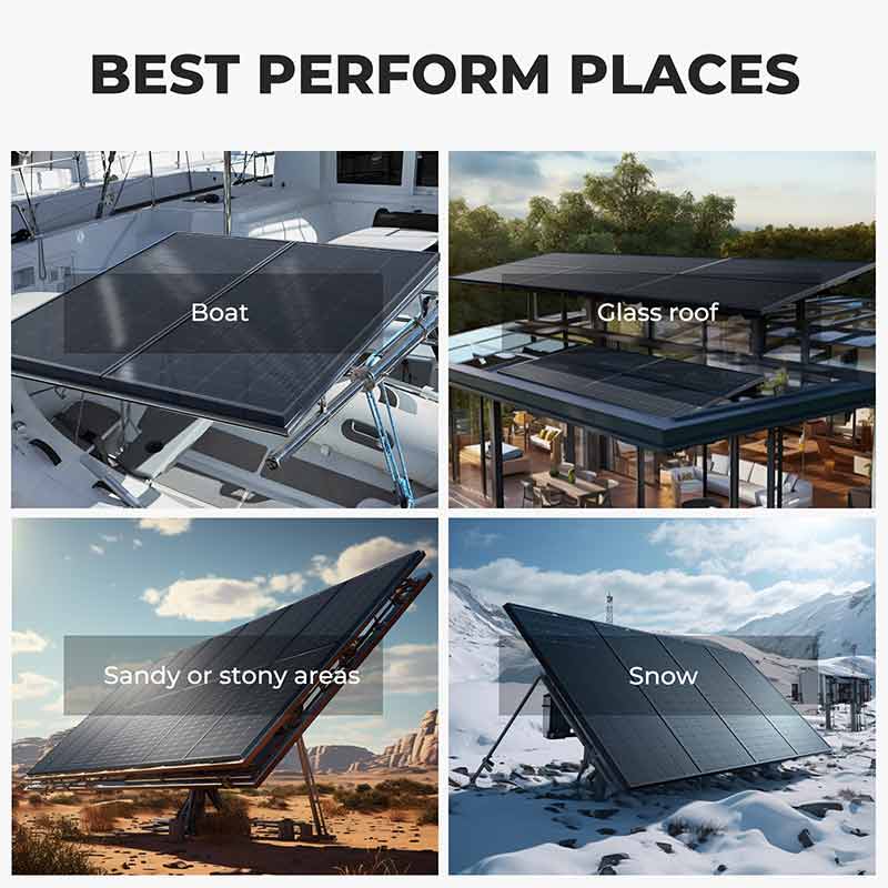 BougeRV 200W High - Performance Bifacial Mono Solar Panel