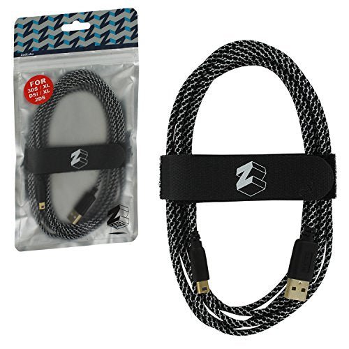 ZedLabz Ultra 3M Braided Gold Plated USB Charging Cable for Nintendo 3DS, 2DS & DSi - Charge and Play with Ease!