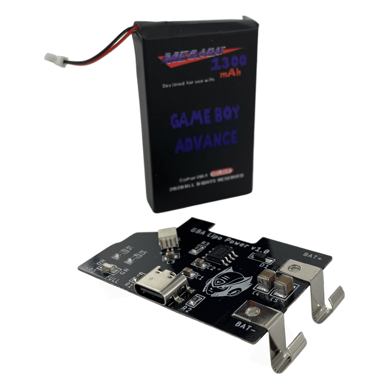 Helder's 1300mAh USB C Rechargeable Battery Pack for Nintendo Game Boy Advance - Power Up Your Gaming!